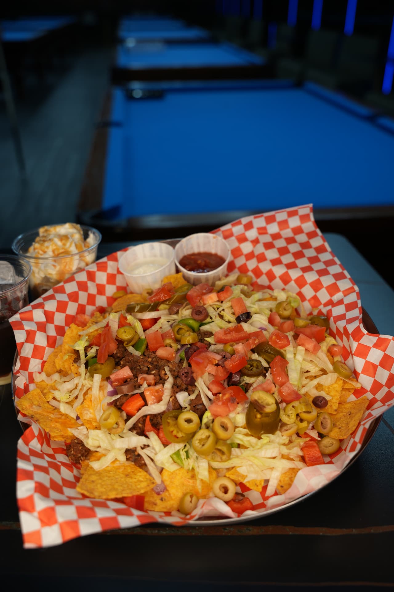 Loaded nachos at King Billiards